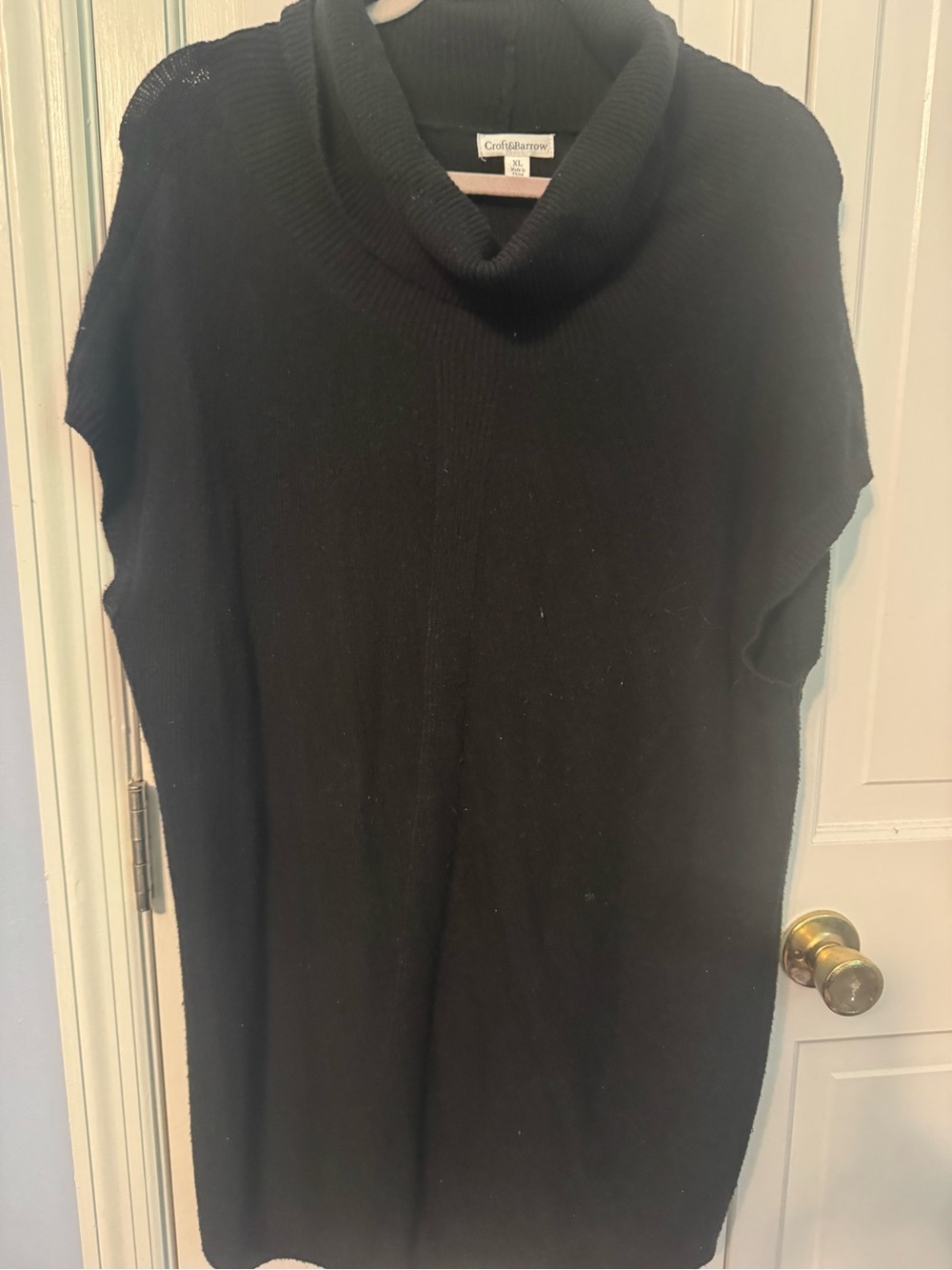Croft & Barrow Black Cowl Neck Sweater Tunic — Size XL, Short Sleeve - Picture 6 of 10